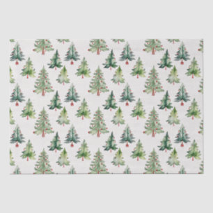 Modern green Christmas trees tissue paper