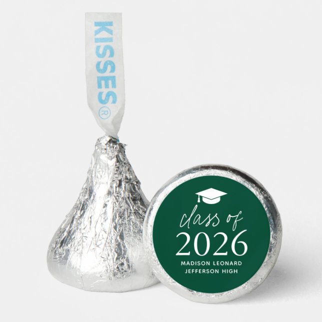 Modern Green Class of 2026 Graduation Hershey®'s Kisses® (Front)