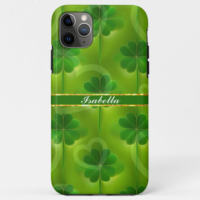 Modern Green Clover 4 Lists Collection Case-Mate iPhone Case (Back)