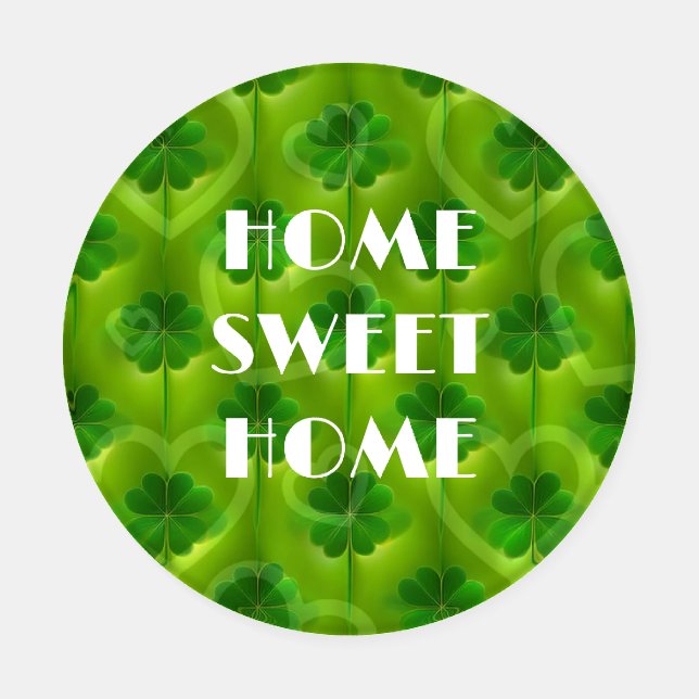 Modern Green Clover 4 Lists Collection Coaster Set (Single)