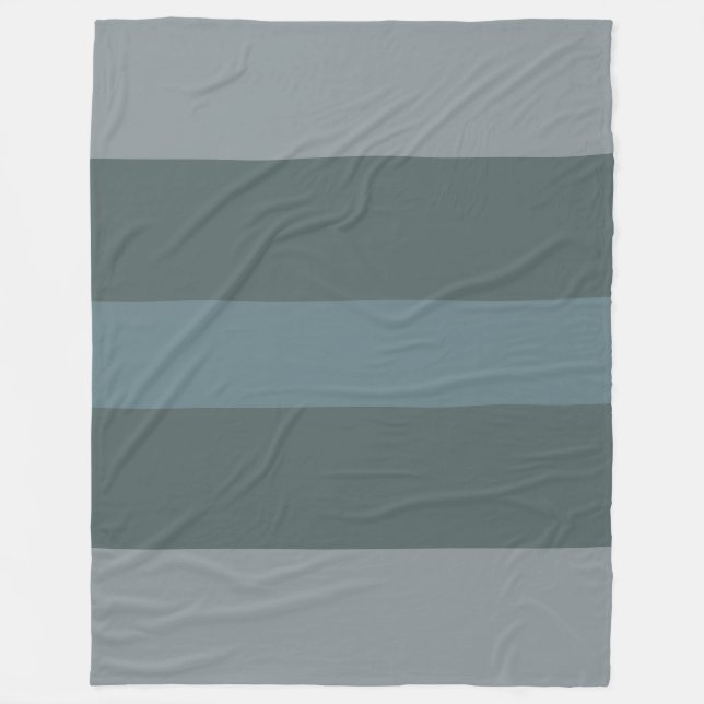 Modern Green Color Block Fleece Blanket (Front)