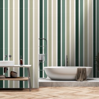 Modern Green Colorful Striped Pattern 