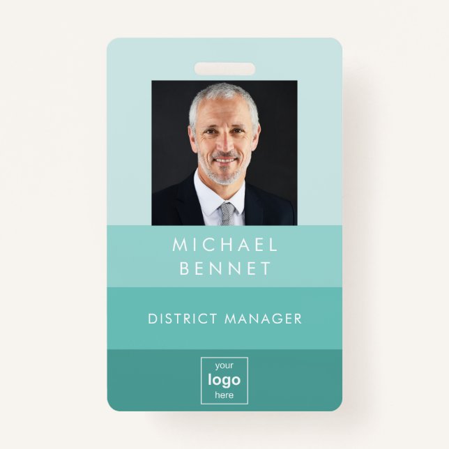 Modern Green Company Photo ID  Badge (Front)
