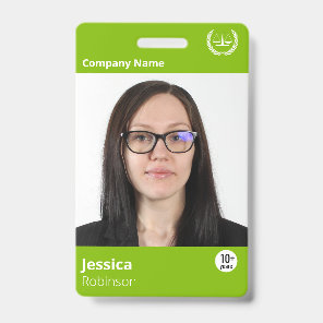 Modern Green Computer Tech Custom Print Employee Badge