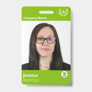 Modern Green Computer Tech Custom Print Employee Badge