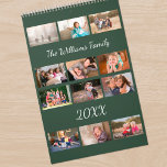 Modern Green Cover Custom Photo Calendar<br><div class="desc">Create your own modern photo calendar with your favorite photos. Replace the sample images for each month, add your name or title text, and add the year in the sidebar. The 12 images you choose will automatically appear in a grid on the front and back covers with a row of...</div>