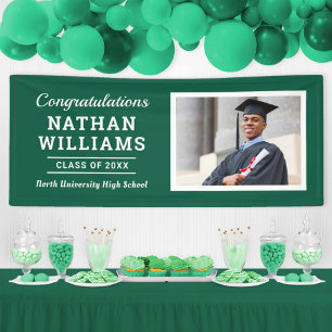 Modern Green Custom Graduation Photo Banner