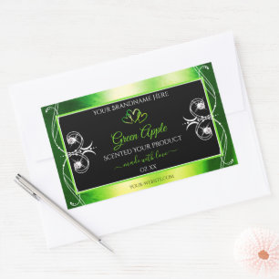 Modern Green Dazzling Product Labels Jewels Black