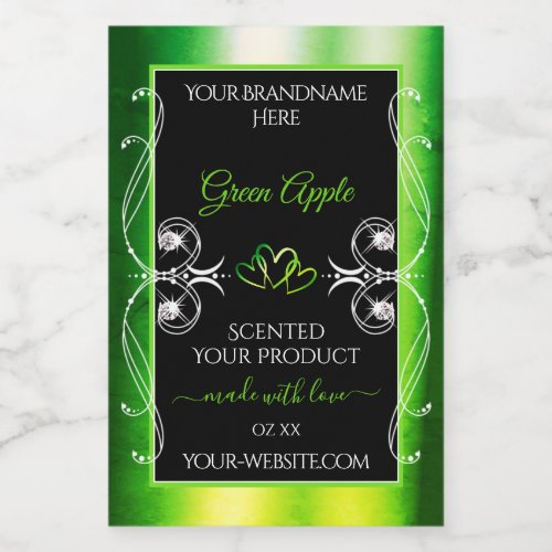 Modern Green Dazzling Product Labels Jewels Black