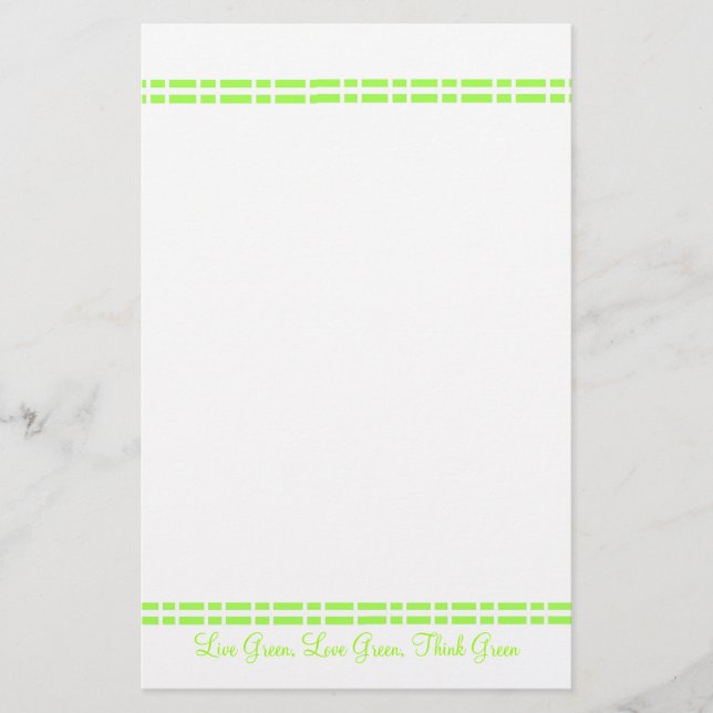 Modern Green Design Stationery (Front)