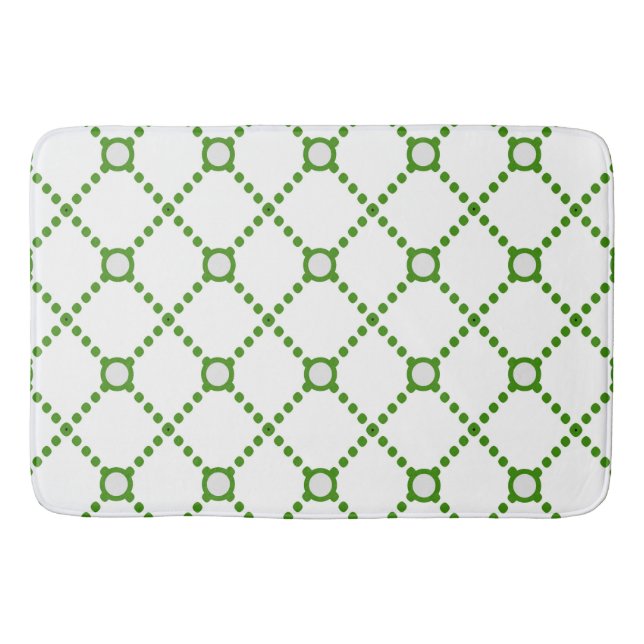 Modern Green Diamond Bath Mat (Front)