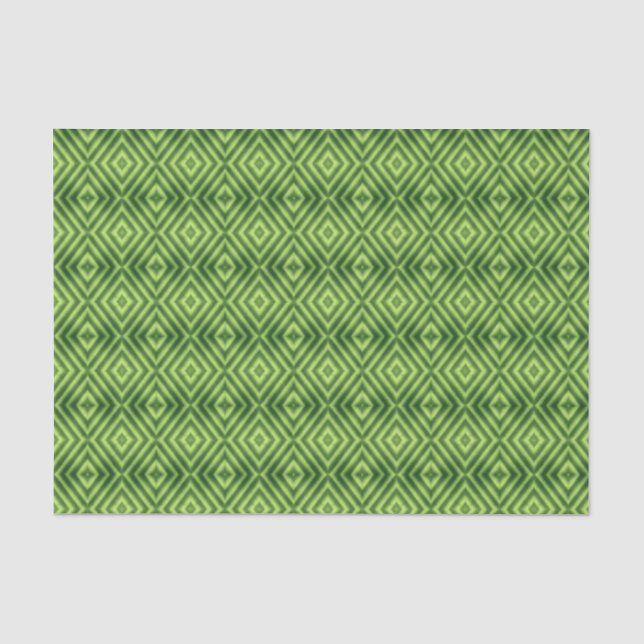 Modern Green Diamond Pattern Tissue Paper (Front)