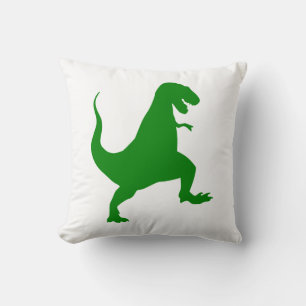 Modern Green Dinosaur Tyrannosaurus rex Jurassic Throw Pillow