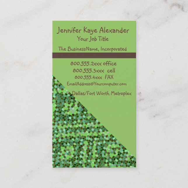 Modern Green Dot Business Card (Front)