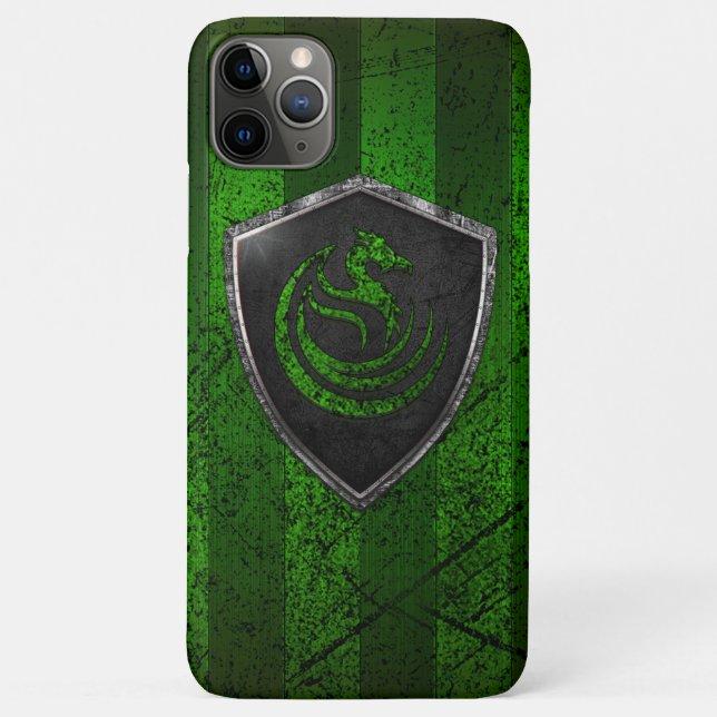 Modern Green Dragon Emblem Coat Of Arms Case-Mate iPhone Case (Back)