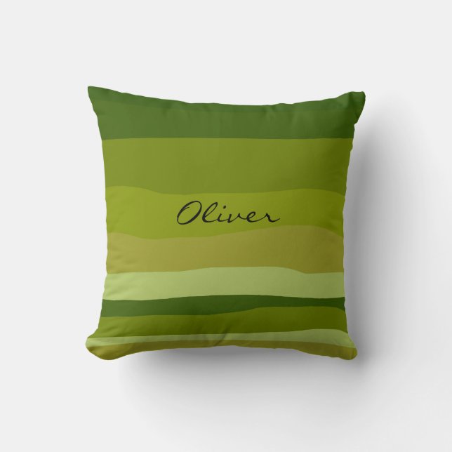 Modern Green Earth Tone Desert Throw Pillow (Front)