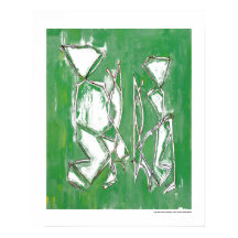 Modern Green Eco friendly Abstract Art Couple