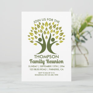 Modern Green Family Reunion Family Tree Invitation
