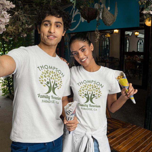 Modern Green Family Reunion Family Tree  T-Shirt (Creator Uploaded)