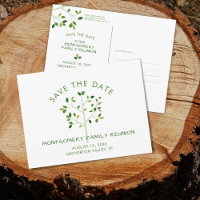 Modern Green Family Reunion Tree SAVE THE DATE