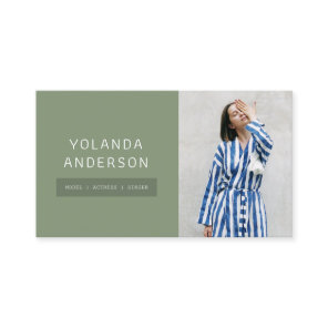 Modern green fashion stylist actor model photo business card