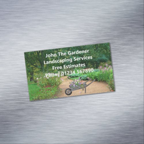  Modern Green Floral Magnetic Business Card