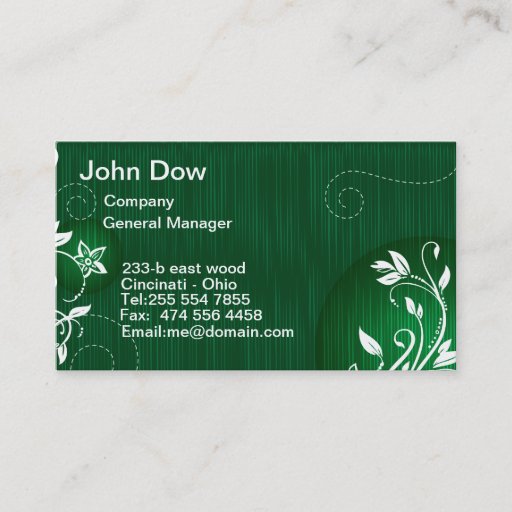 Customizable Modern Green floral VOL1 Business Card