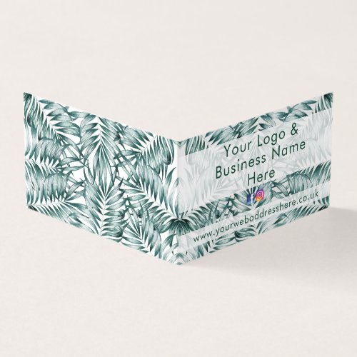 Modern green foliage fer leaf design business card