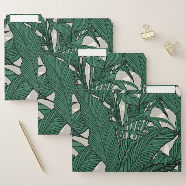 Modern Green foliage plant Botanical design File Folder (Set)