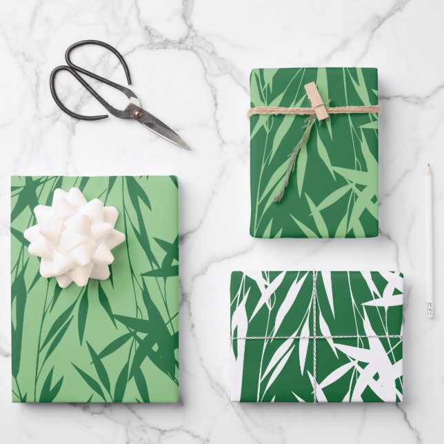 Modern Green Foliage  Wrapping Paper Sheets (Front)