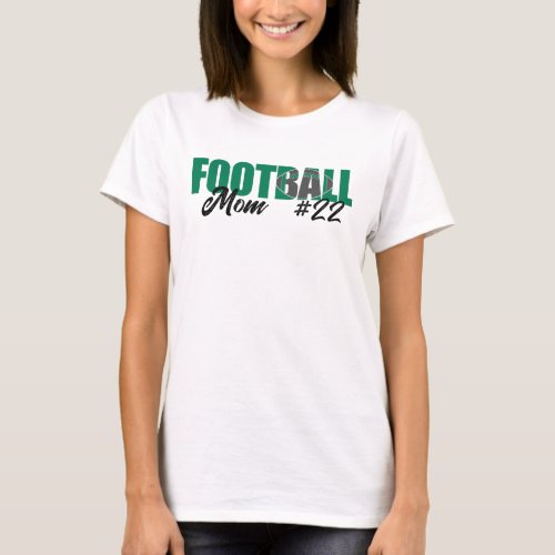 Modern Green Football Mom T_Shirt