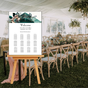 Modern Green Geometric Design Seating Chart Foam Board