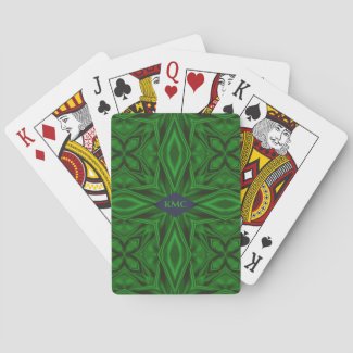 Modern Green Geometric Pattern Playing Cards