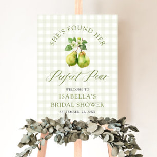 Modern Green Gingham Perfect Pair Bridal Shower Foam Board