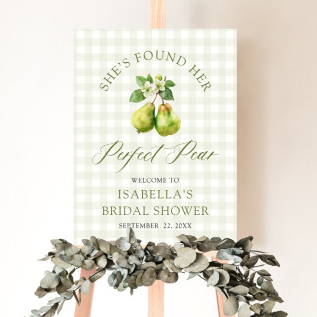 Modern Green Gingham Perfect Pair Bridal Shower Foam Board (Modern Green Gingham Perfect Pair Bridal Shower Foam Board)