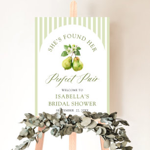 Modern Green Gingham Perfect Pair Bridal Shower Foam Board