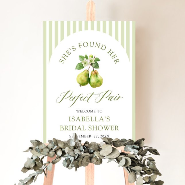 Modern Green Gingham Perfect Pair Bridal Shower Foam Board (Modern Green Gingham Perfect Pair Bridal Shower Welcome Sign )