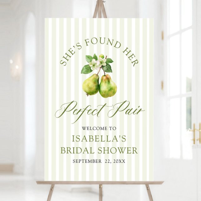 Modern Green Gingham Perfect Pair Bridal Shower Foam Board (Modern Green Gingham Perfect Pair Bridal Shower Welcome Sign)