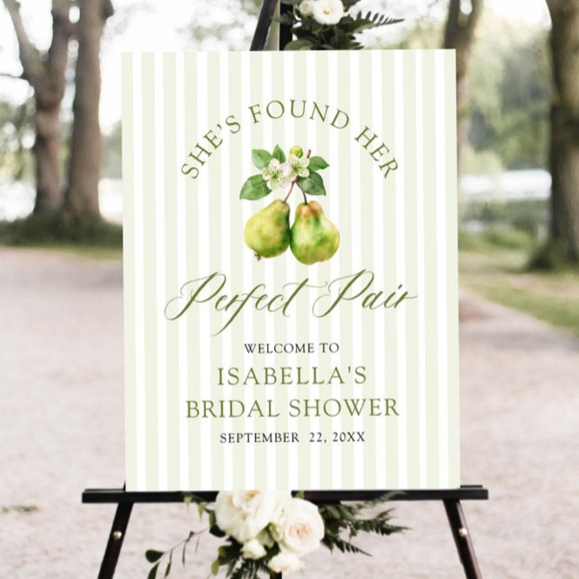 Modern Green Gingham Perfect Pair Bridal Shower Foam Board (Modern Green Gingham Perfect Pair Bridal Shower Welcome Sign)