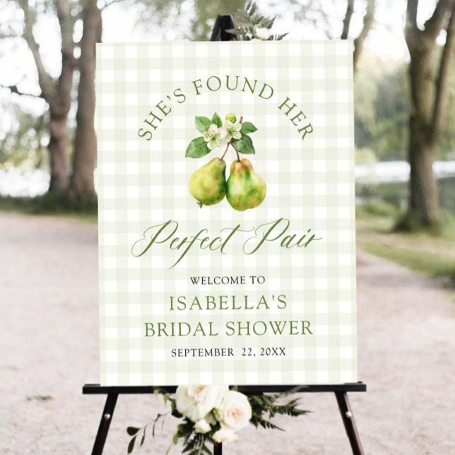 Modern Green Gingham Perfect Pair Bridal Shower Foam Board (Modern Green Gingham Perfect Pair Bridal Shower Welcome Sign )