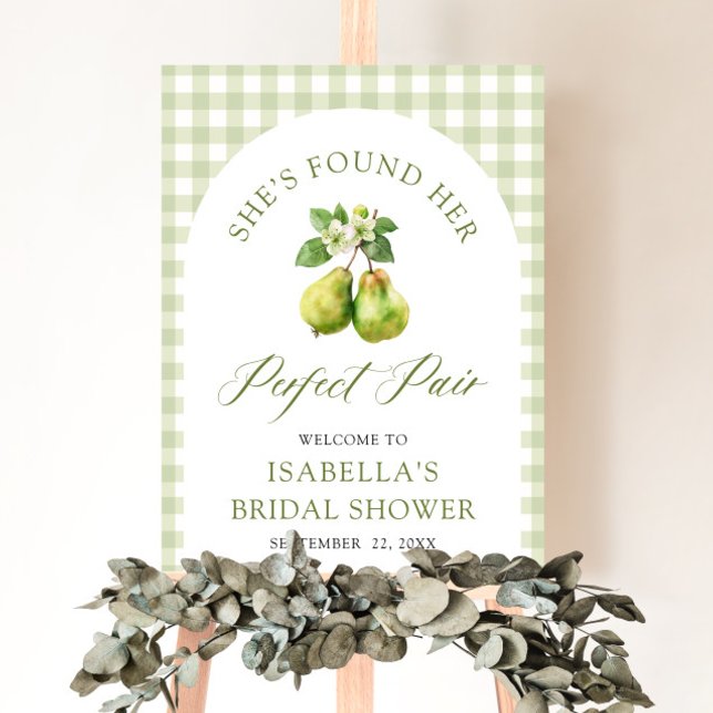 Modern Green Gingham Perfect Pair Bridal Shower Foam Board (Modern Green Gingham Perfect Pair Bridal Shower Foam Board)