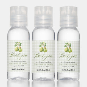 Modern Green Gingham Perfect Pair Bridal Shower Hand Sanitizer