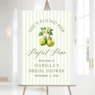 Modern Green Gingham Perfect Pear Bridal Shower Foam Board