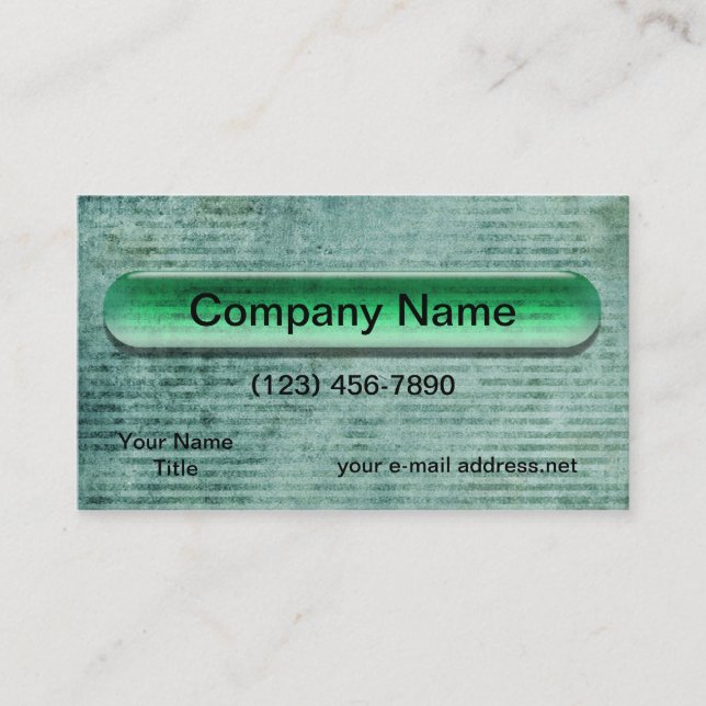 Modern Green Glass Bar Banner Stripes Business Card (Front)