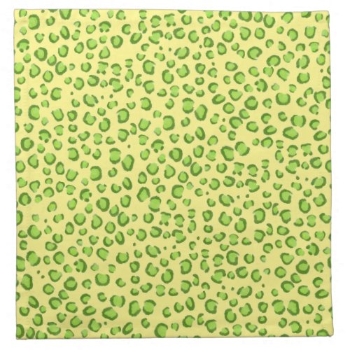 Modern Green Gold Leopard Pattern Animal Print Cloth Napkin