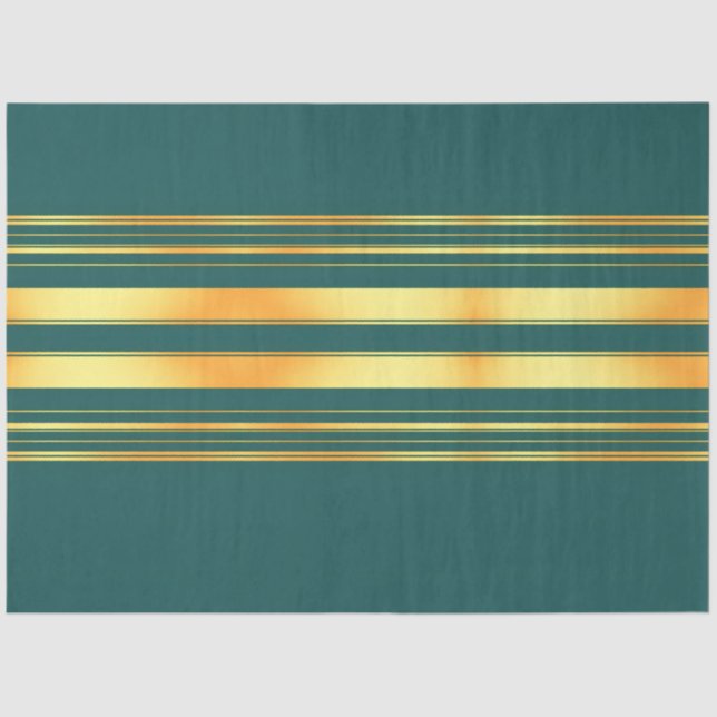 Modern Green Gold Luxury Linen Texture Collection Tissue Paper (Front)