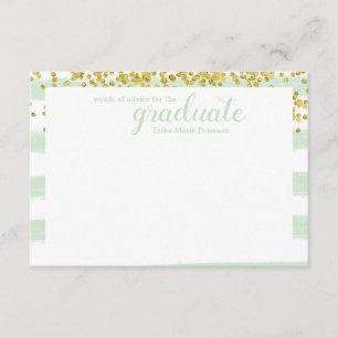 Modern Green & Gold Words of Advice Cards