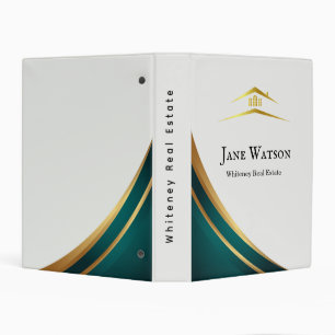 Modern Green & Golden Real Estate Mini Binder