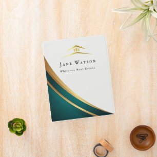 Modern Green & Golden Real Estate Mini Binder