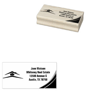 Modern Green & Golden Real Estate Rubber Stamp